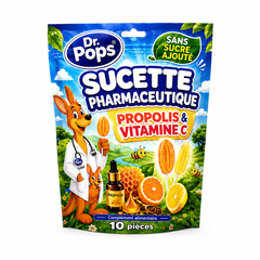 Dr. Pops™ Sucettes au Miel et à la Propolis – Sans sucres