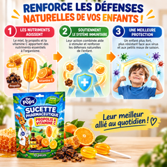Dr. Pops™ Sucettes au Miel et à la Propolis – Sans sucres