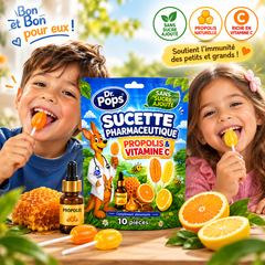 Dr. Pops™ Sucettes au Miel et à la Propolis – Sans sucres